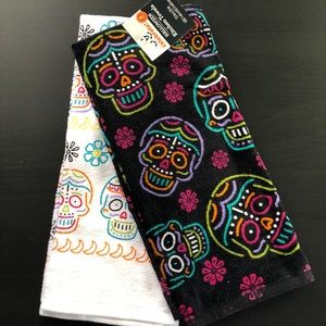 Sugar Skull Kitchen/ Bath Hand Towels 2pk